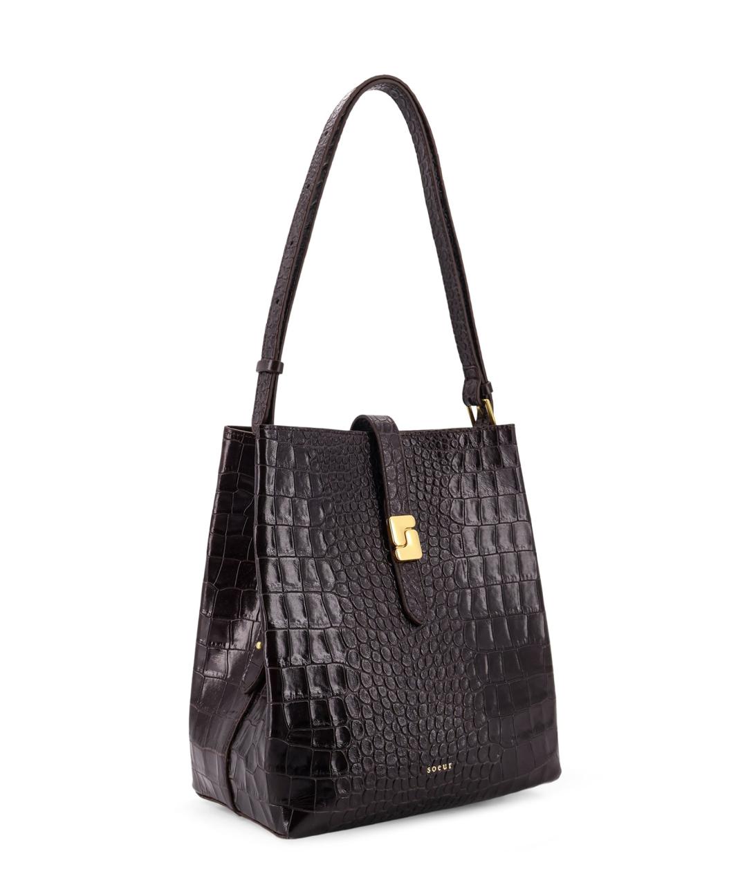 SOEUR Коричневая кожаная сумка тоут, фото 3