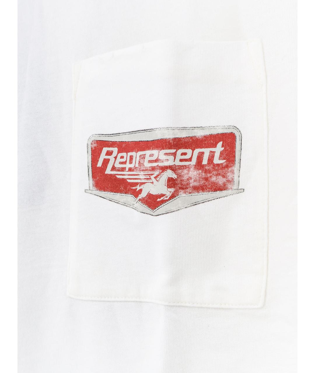 REPRESENT Белая хлопковая футболка, фото 3