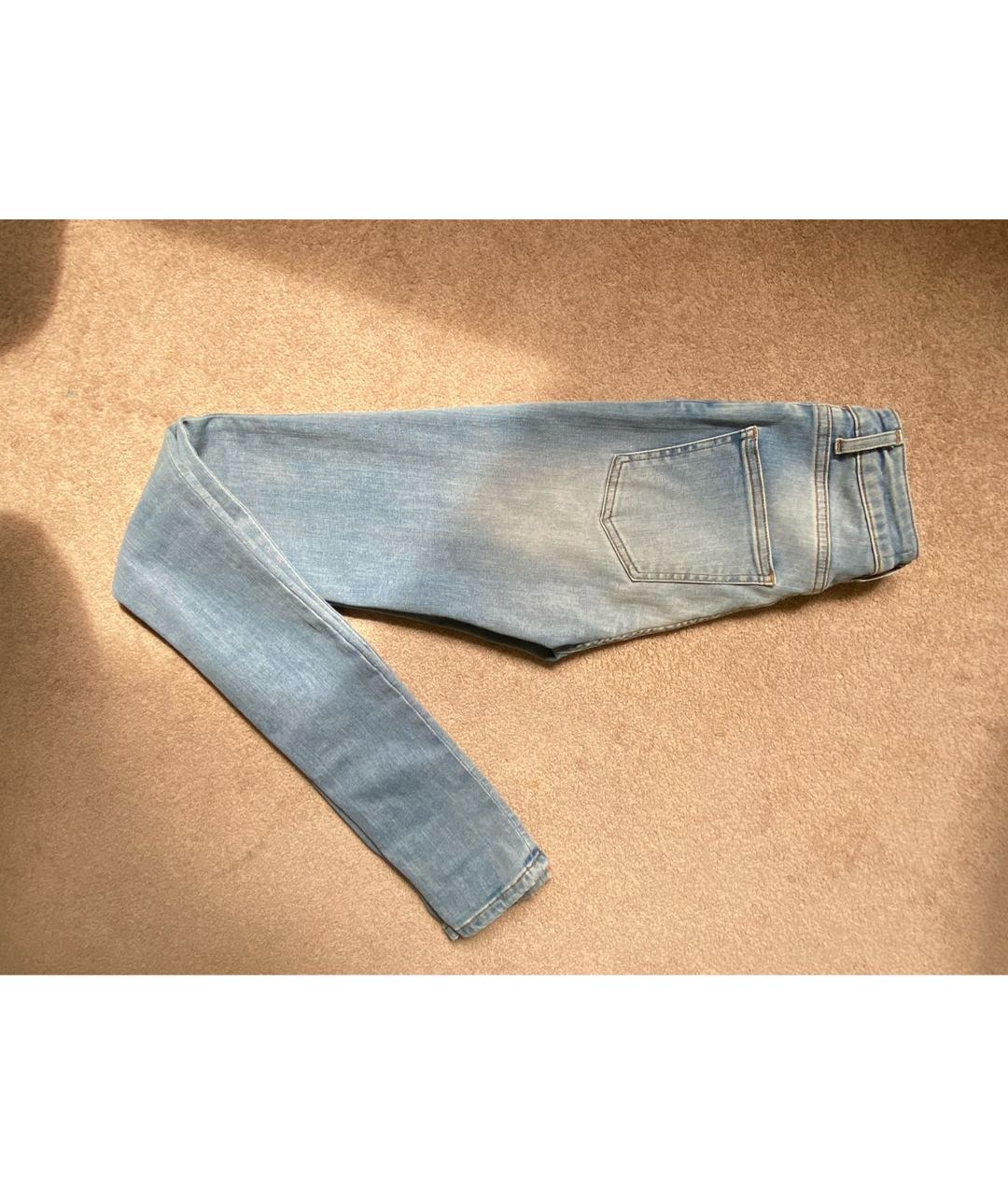 ACNE STUDIOS Голубые хлопко-эластановые джинсы слим, фото 2
