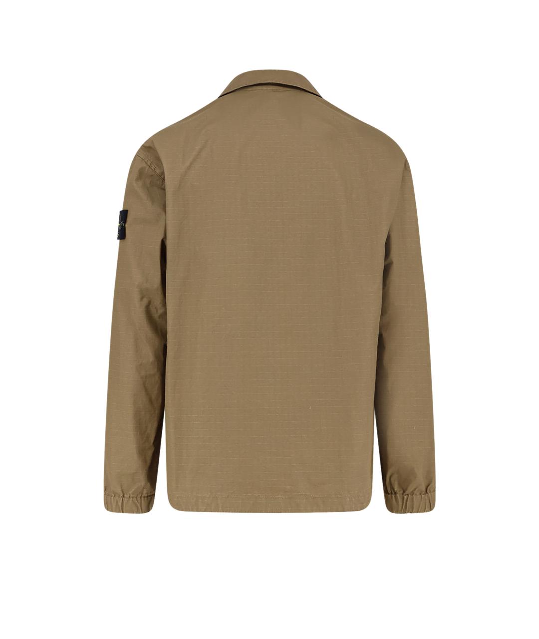 STONE ISLAND Хаки хлопковая куртка, фото 2