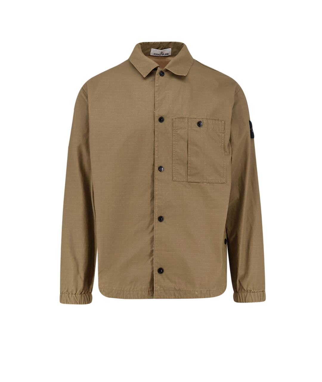 STONE ISLAND Хаки хлопковая куртка, фото 1