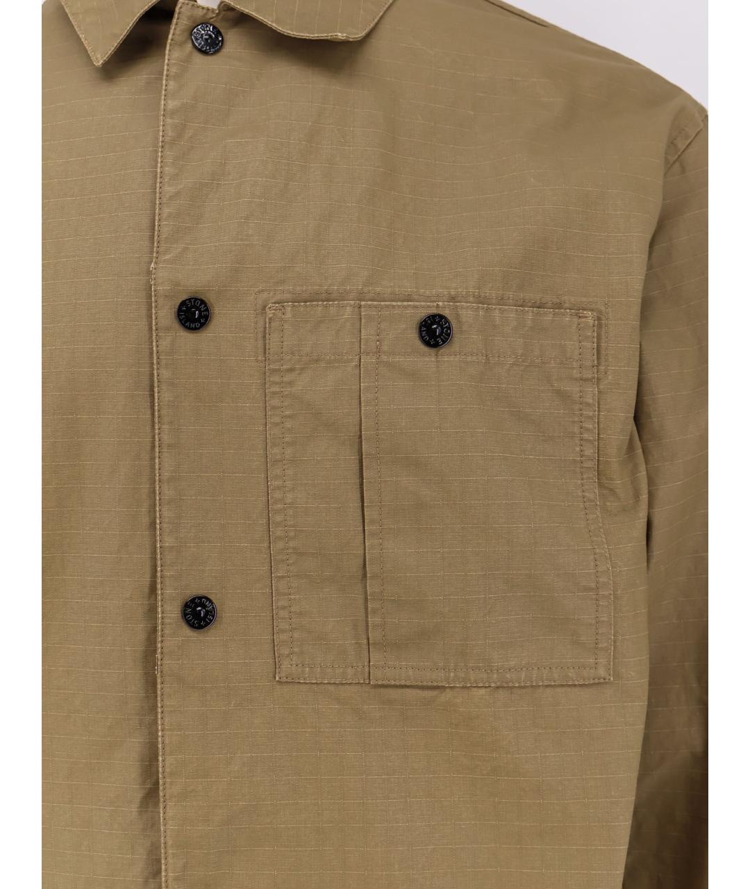 STONE ISLAND Хаки хлопковая куртка, фото 3