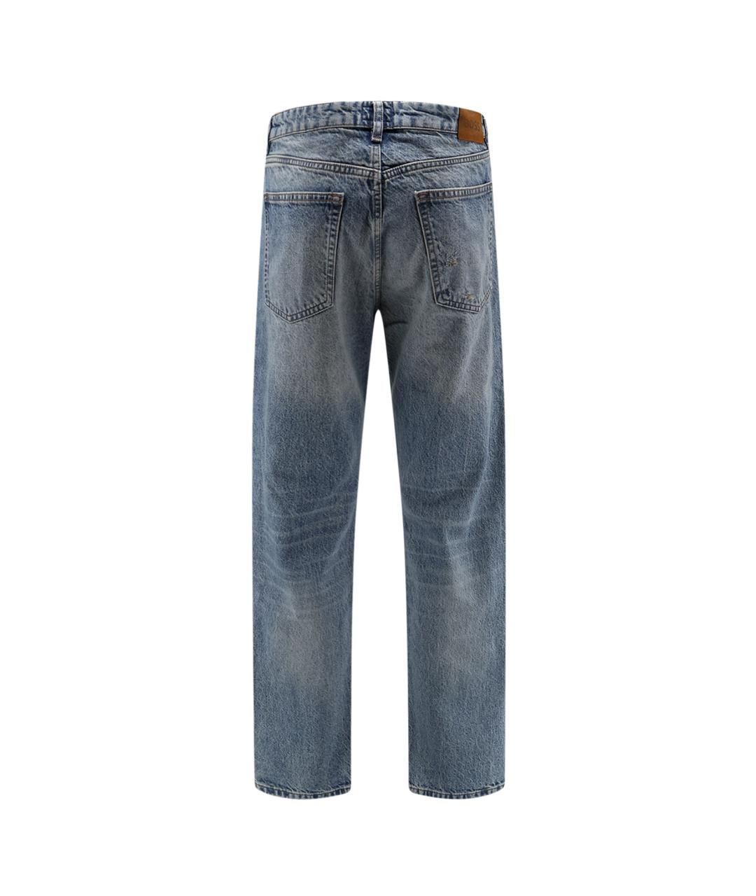 HUGO BOSS Синие хлопковые прямые джинсы, фото 2