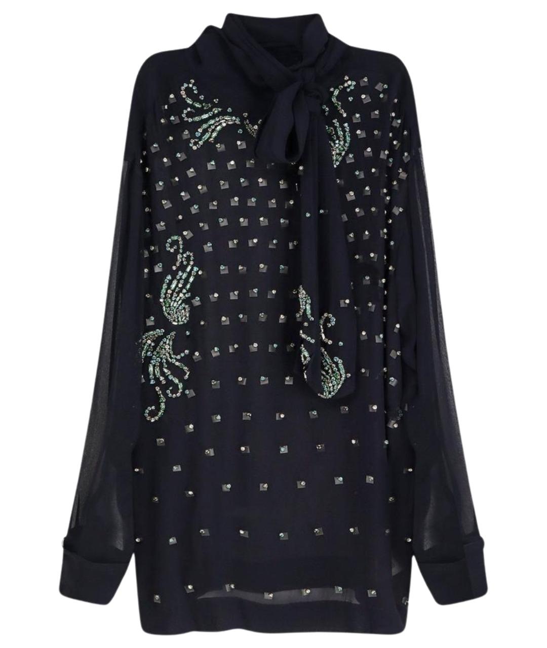 DRIES VAN NOTEN Темно-синяя вискозная блузы, фото 1