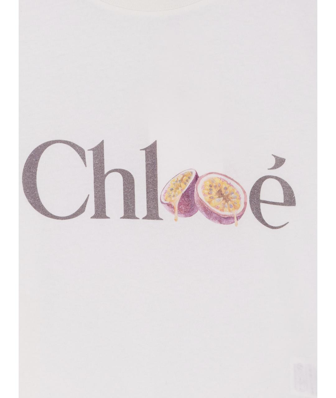 CHLOE Белая хлопковая футболка, фото 3