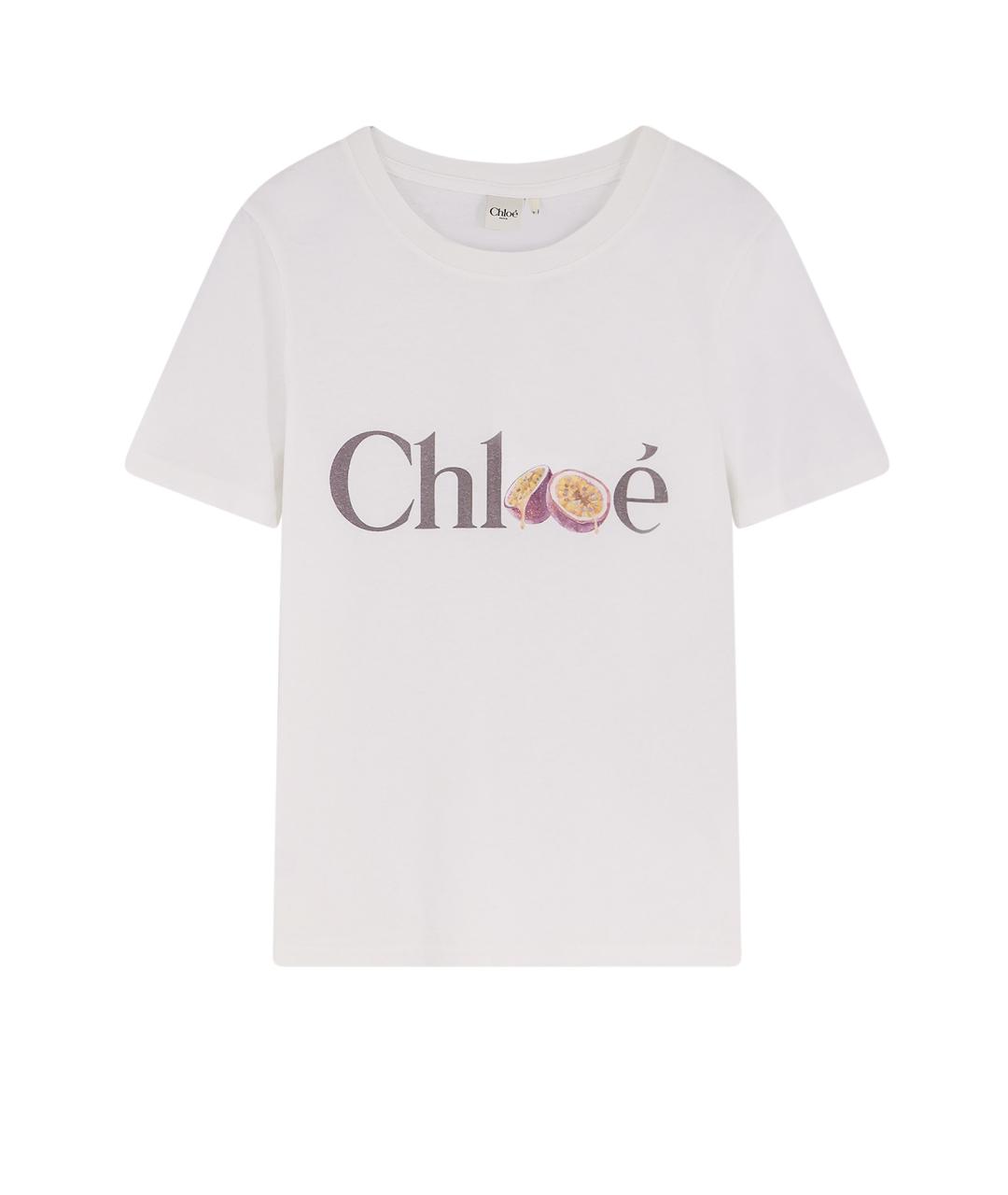 CHLOE Белая хлопковая футболка, фото 1