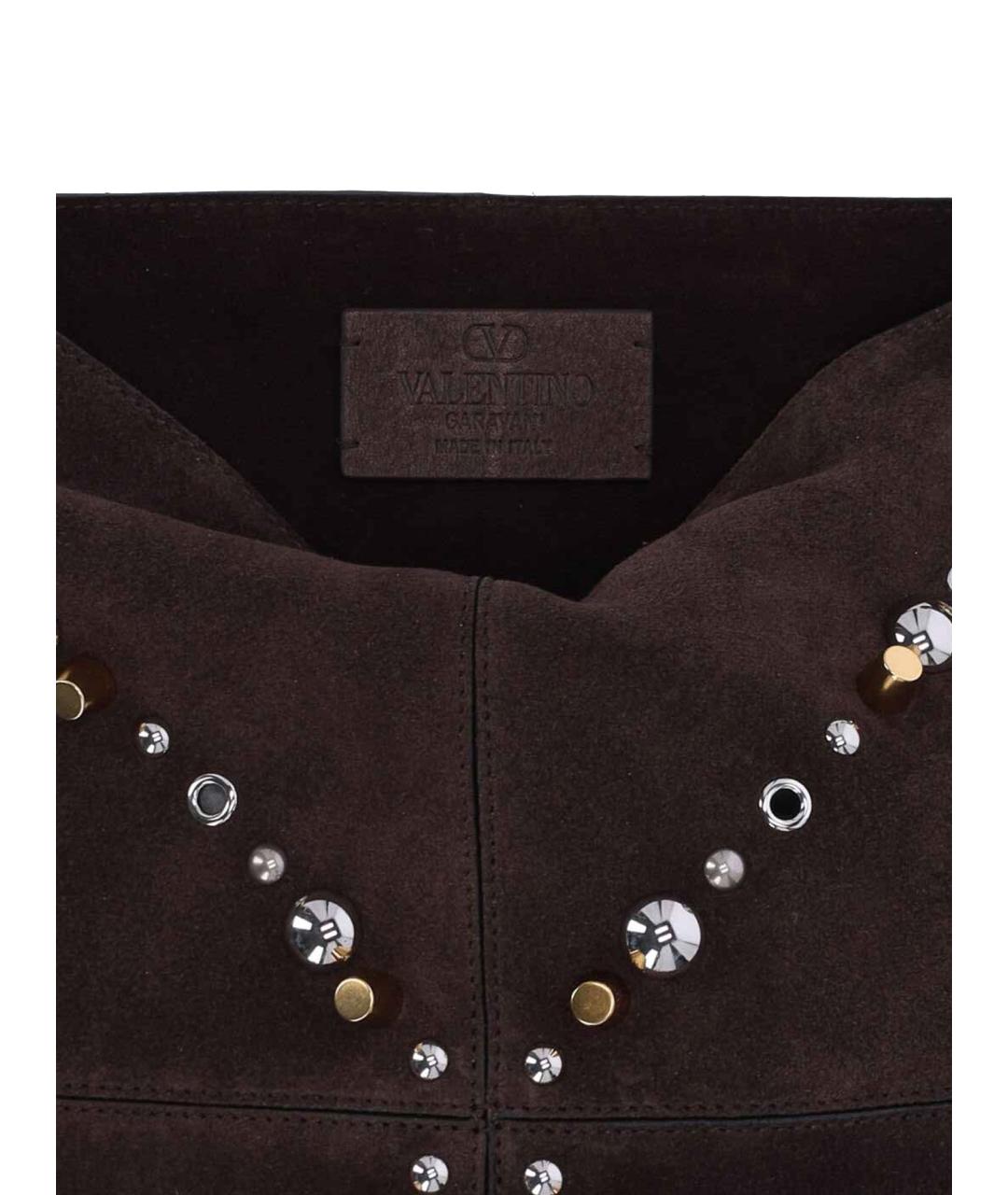 VALENTINO Коричневая замшевая сумка на плечо, фото 4