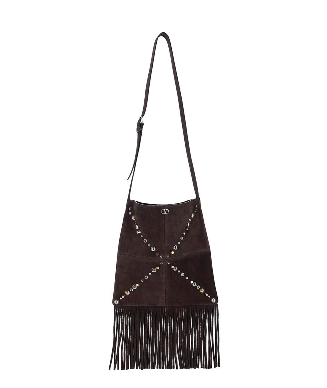 VALENTINO Коричневая замшевая сумка на плечо, фото 1