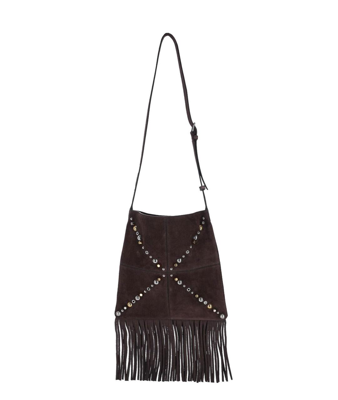 VALENTINO Коричневая замшевая сумка на плечо, фото 2