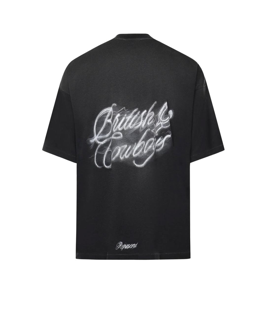 REPRESENT Черная хлопковая футболка, фото 2