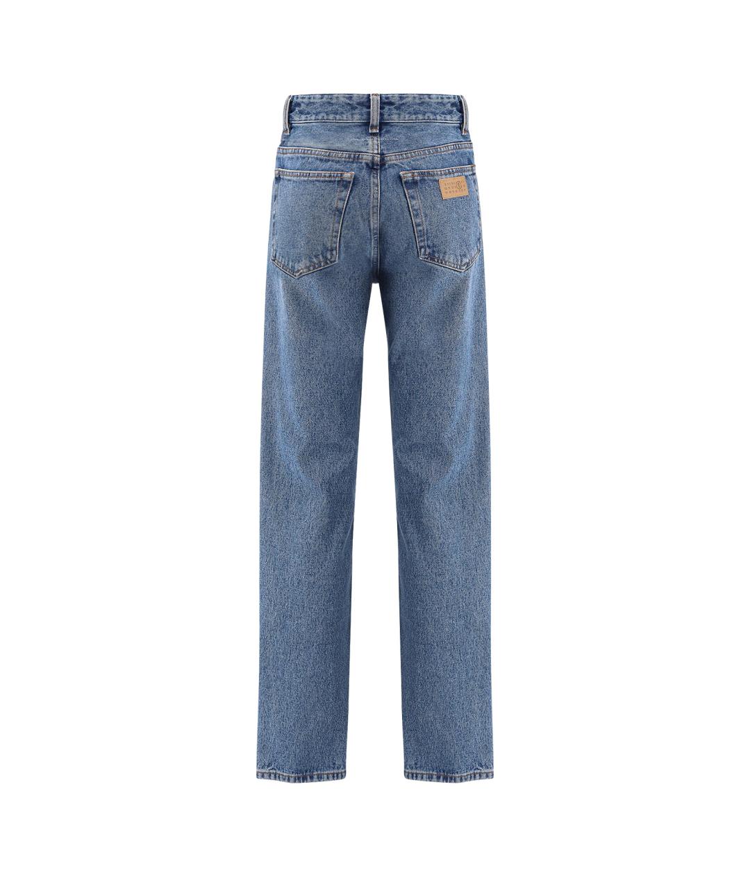 MM6 MAISON MARGIELA Голубые хлопковые прямые джинсы, фото 2