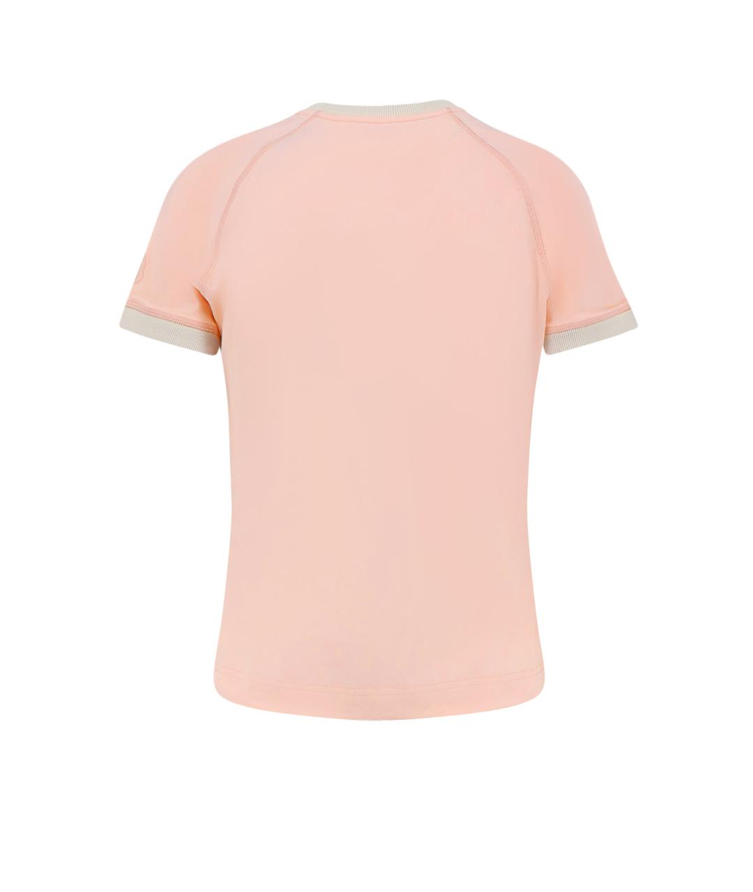 MONCLER Розовая хлопковая футболка, фото 2
