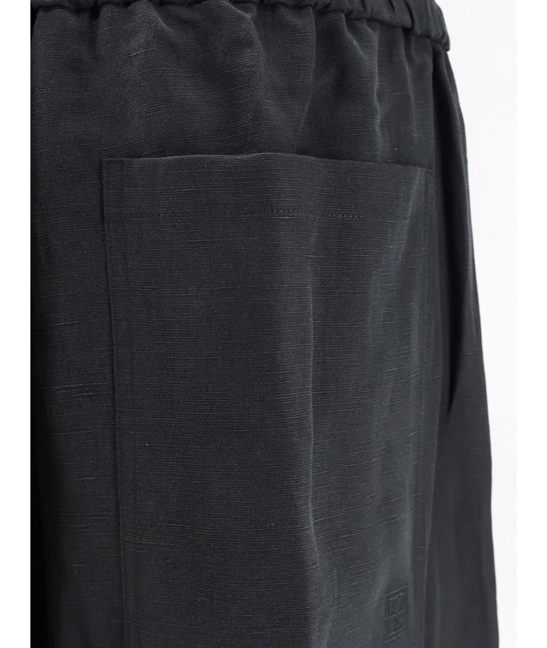 TOTEME Черные льняные прямые брюки, фото 3