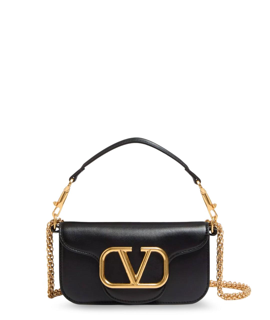 VALENTINO Черная кожаная сумка через плечо, фото 1