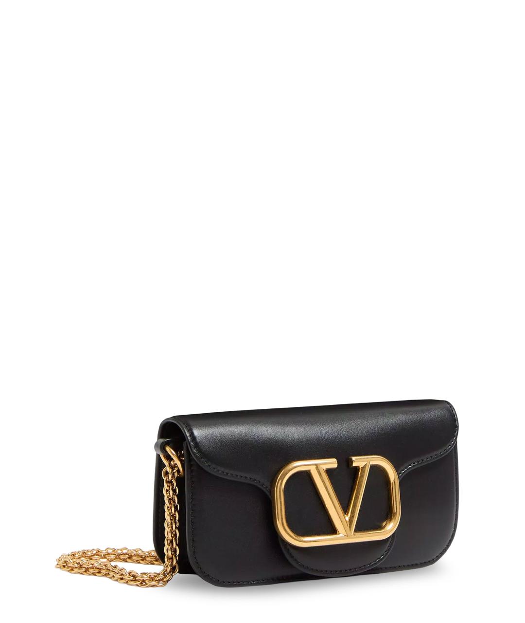 VALENTINO Черная кожаная сумка через плечо, фото 3