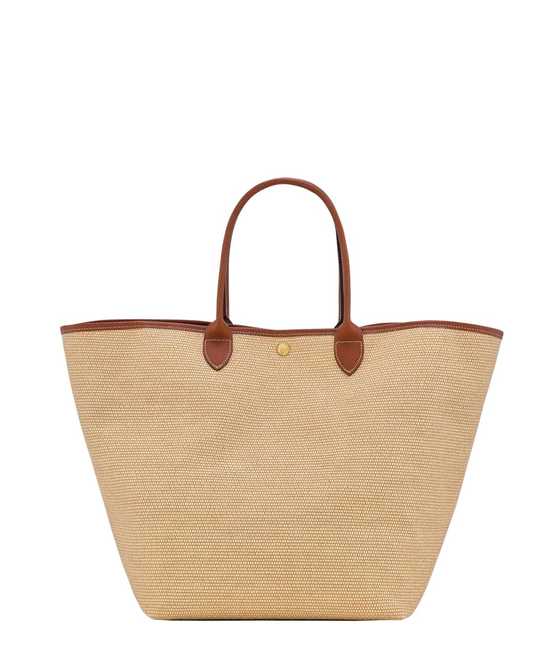 LONGCHAMP Бежевая пелетеная сумка тоут, фото 2