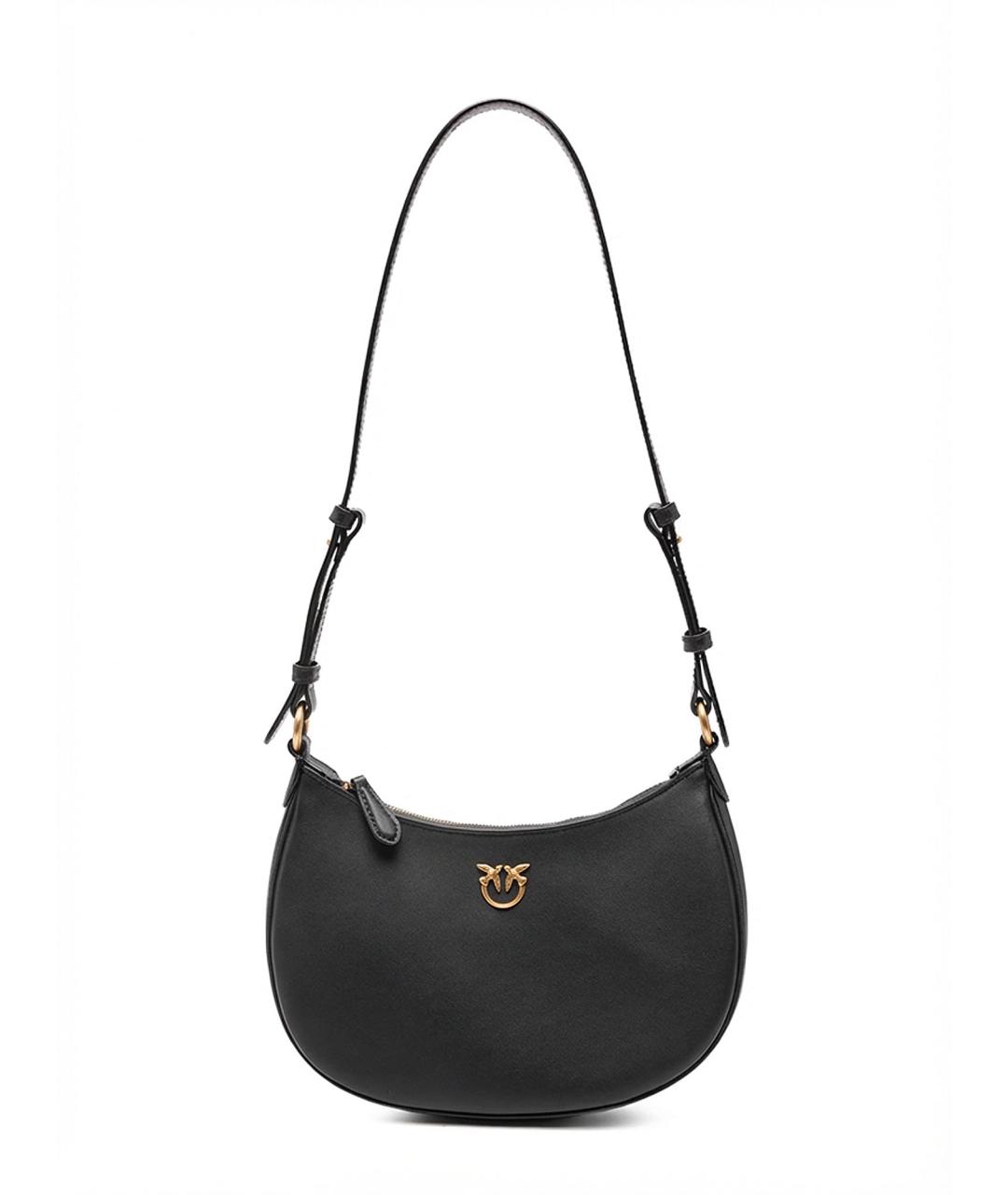 PINKO Черная кожаная сумка через плечо, фото 1