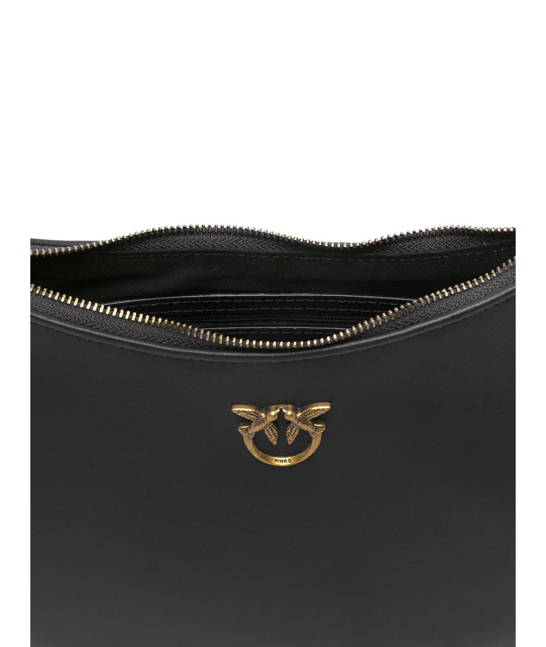 PINKO Черная кожаная сумка через плечо, фото 3