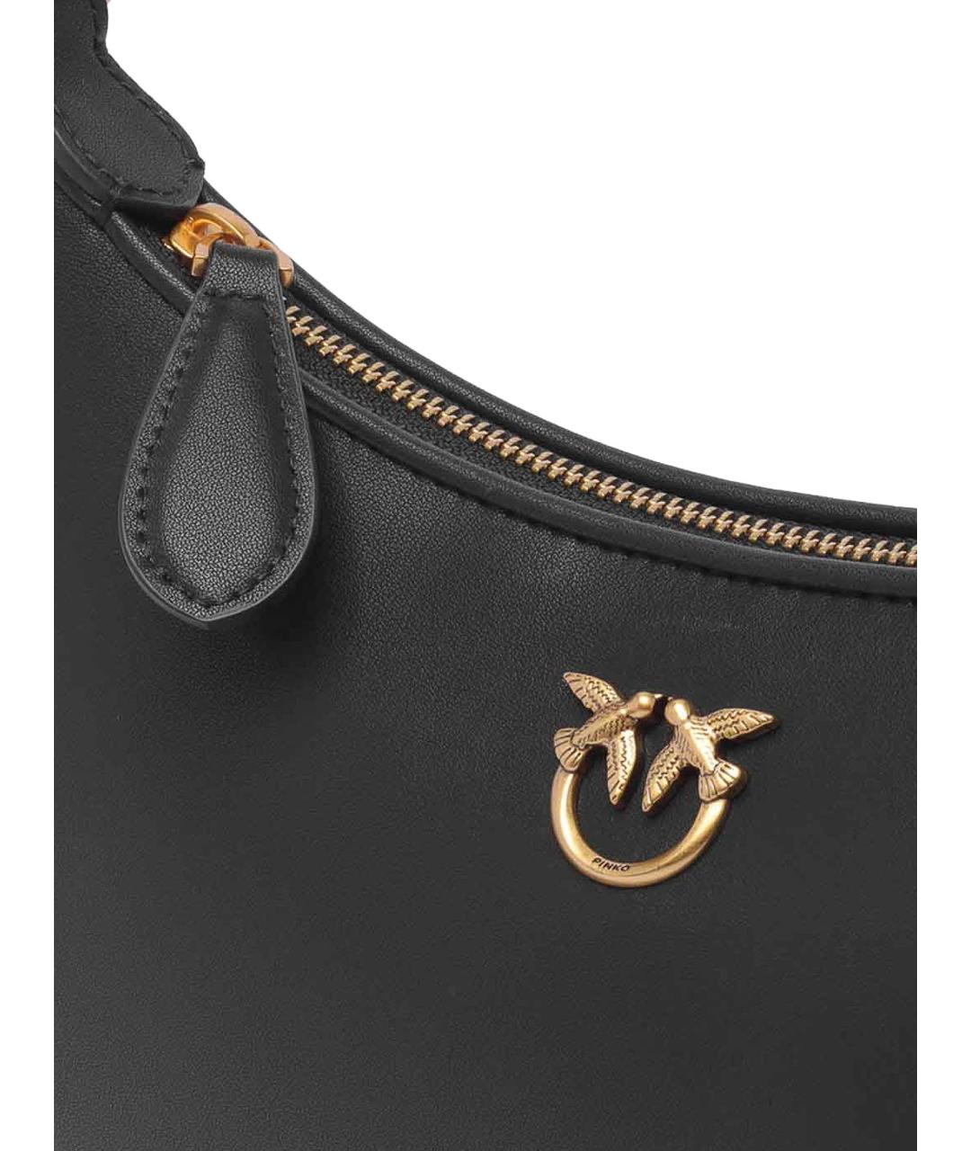 PINKO Черная кожаная сумка через плечо, фото 4