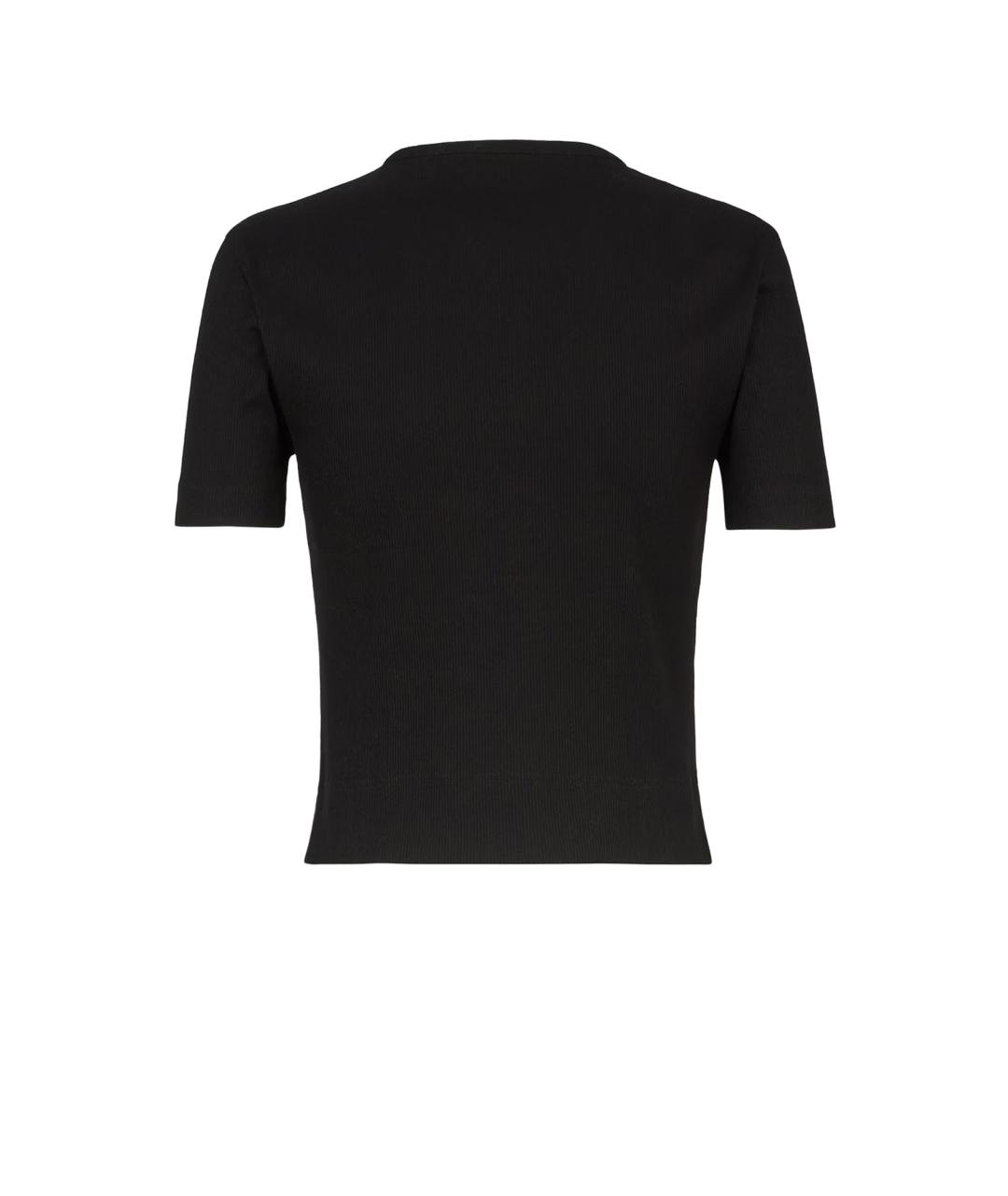 FENDI Черная хлопковая футболка, фото 2