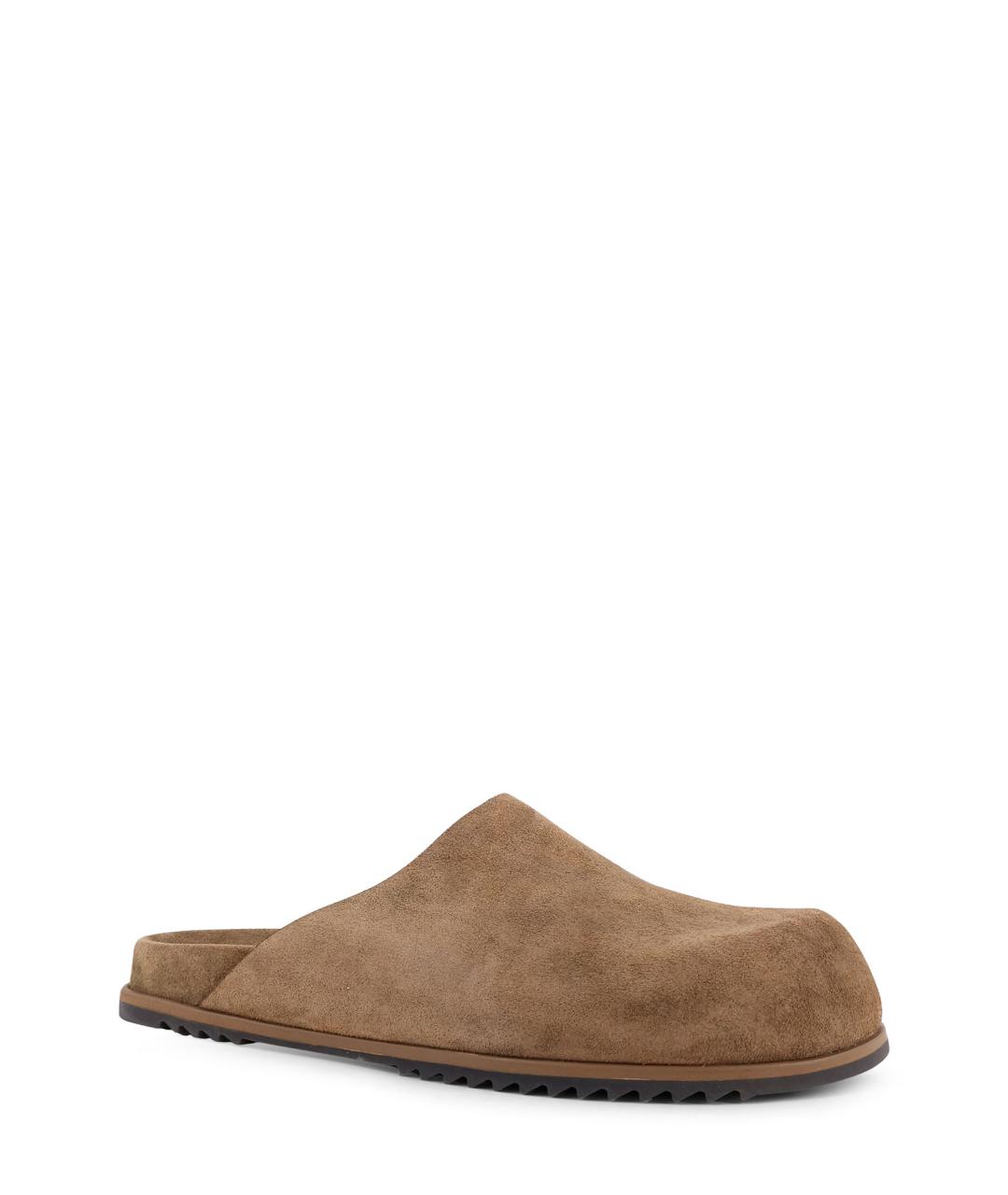 RICK OWENS Коричневые замшевые шлепанцы, фото 2