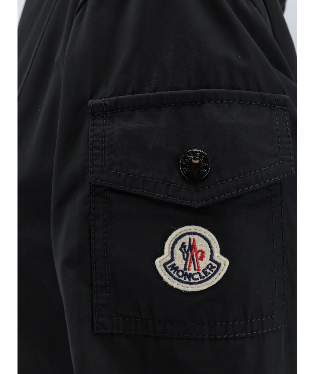 MONCLER Черный полиэстеровый тренч/плащ, фото 3