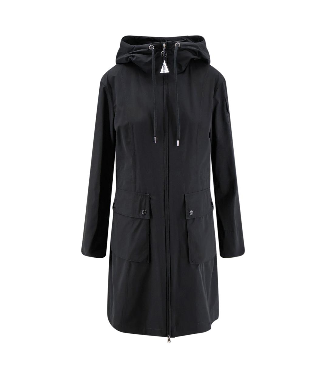 MONCLER Черный полиэстеровый тренч/плащ, фото 1