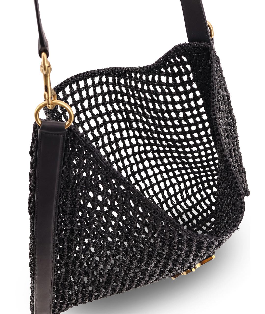 SAINT LAURENT Черная пелетеная сумка на плечо, фото 4