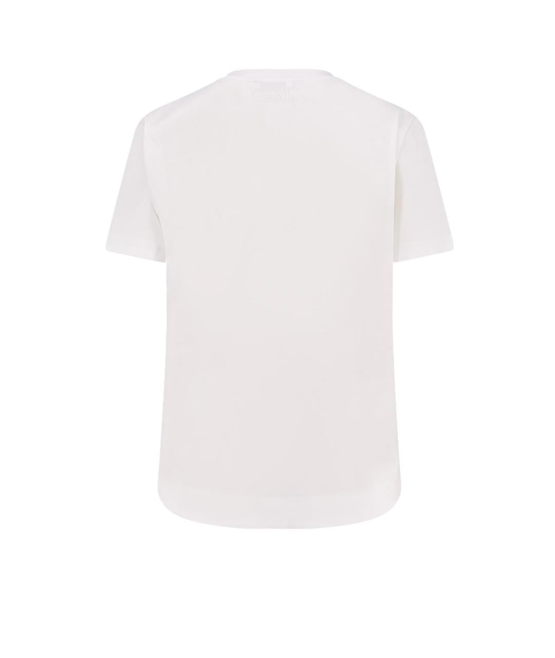 MAX MARA Белая хлопковая футболка, фото 2