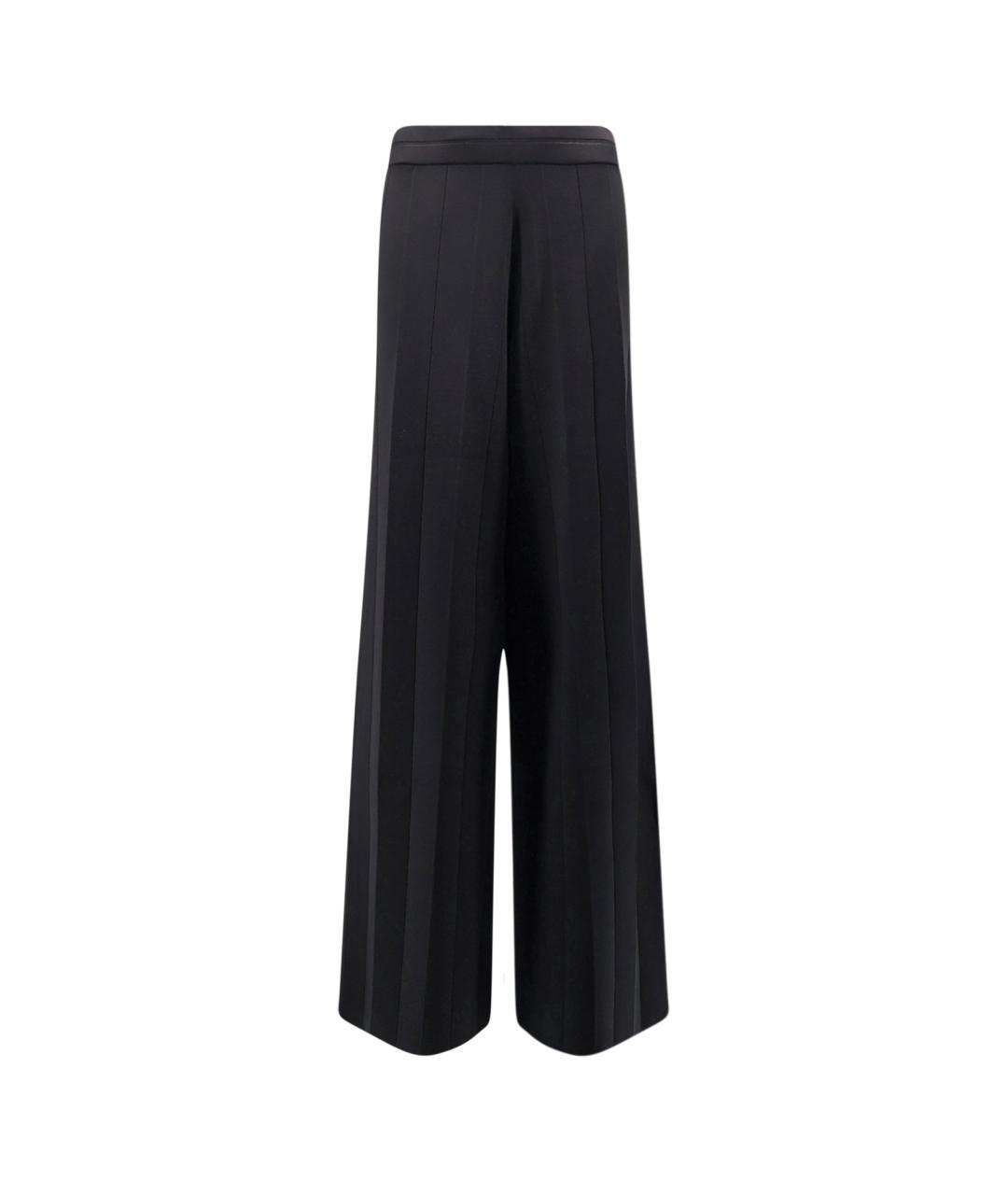 MAX MARA Черные вискозные прямые брюки, фото 1