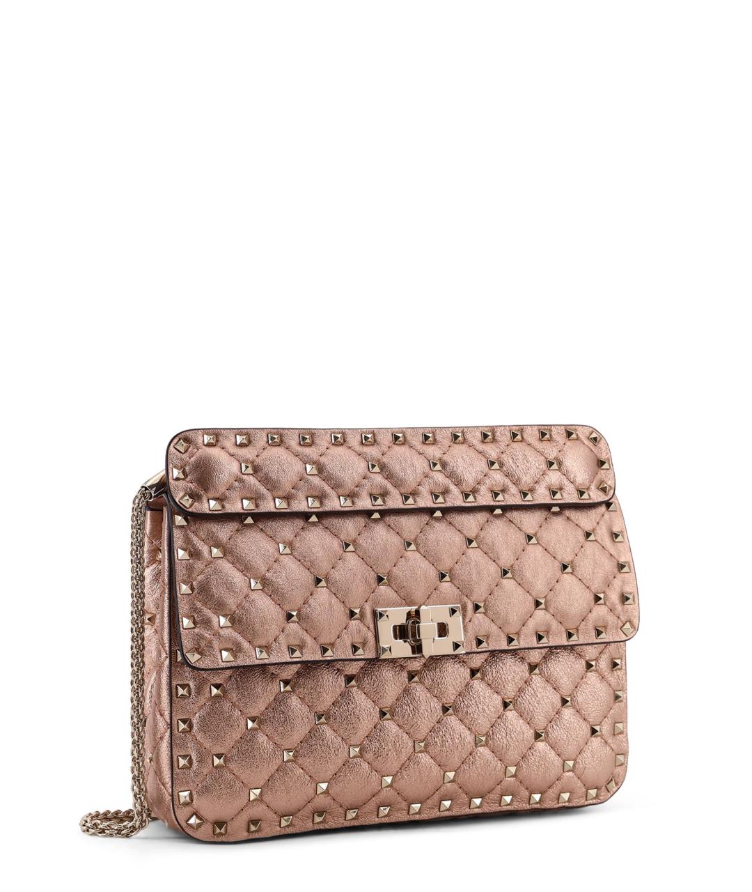 VALENTINO Розовая кожаная сумка через плечо, фото 3