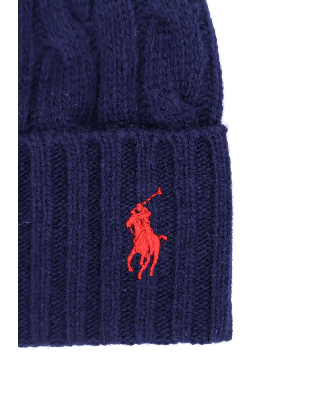 POLO RALPH LAUREN Синяя шерстяная шапка, фото 3
