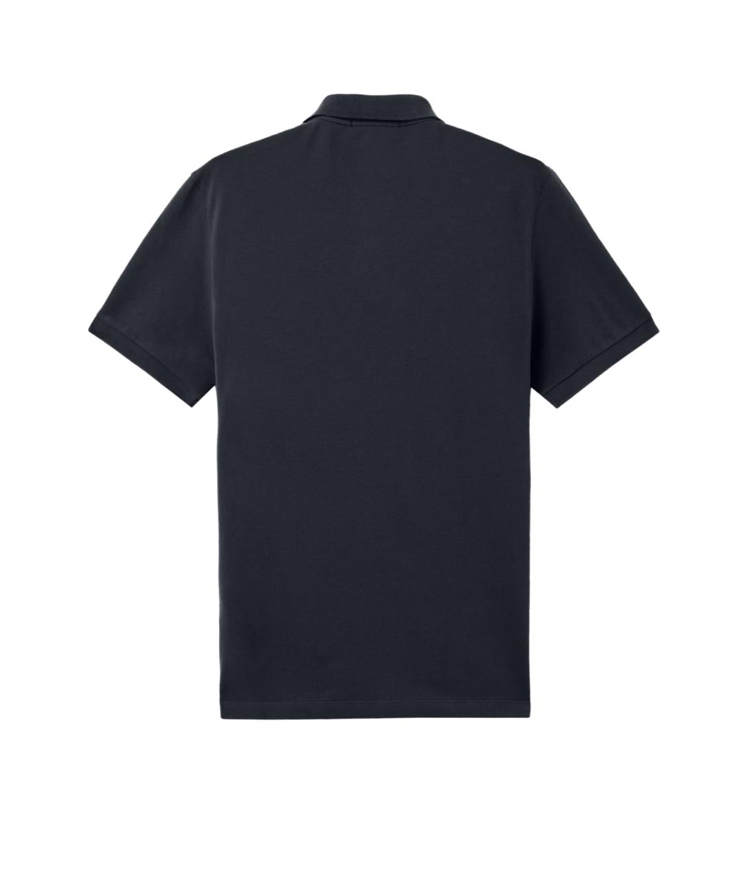 STONE ISLAND Темно-синее хлопковое поло с коротким рукавом, фото 2