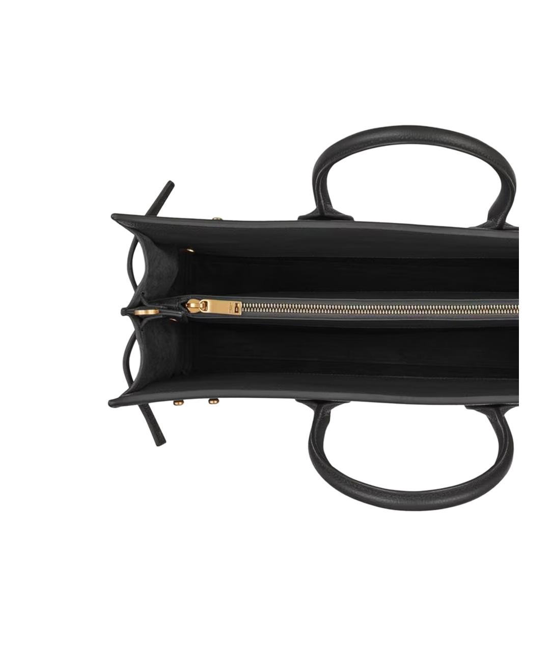 SAINT LAURENT Черная кожаная сумка тоут, фото 4