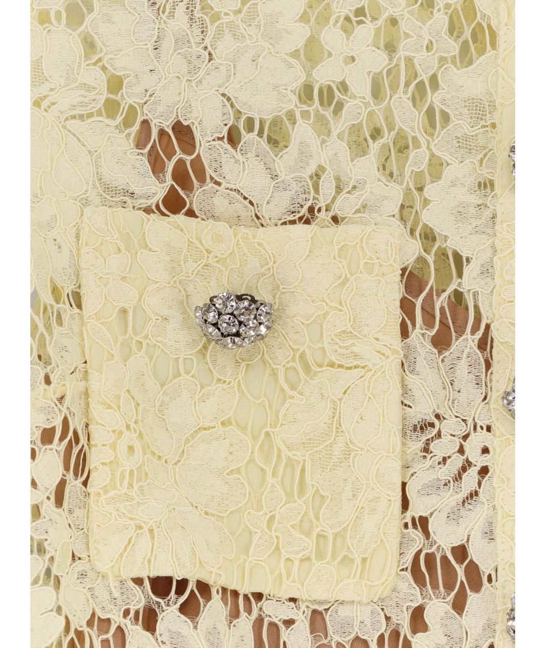 SELF-PORTRAIT Желтое полиамидовое повседневное платье, фото 3