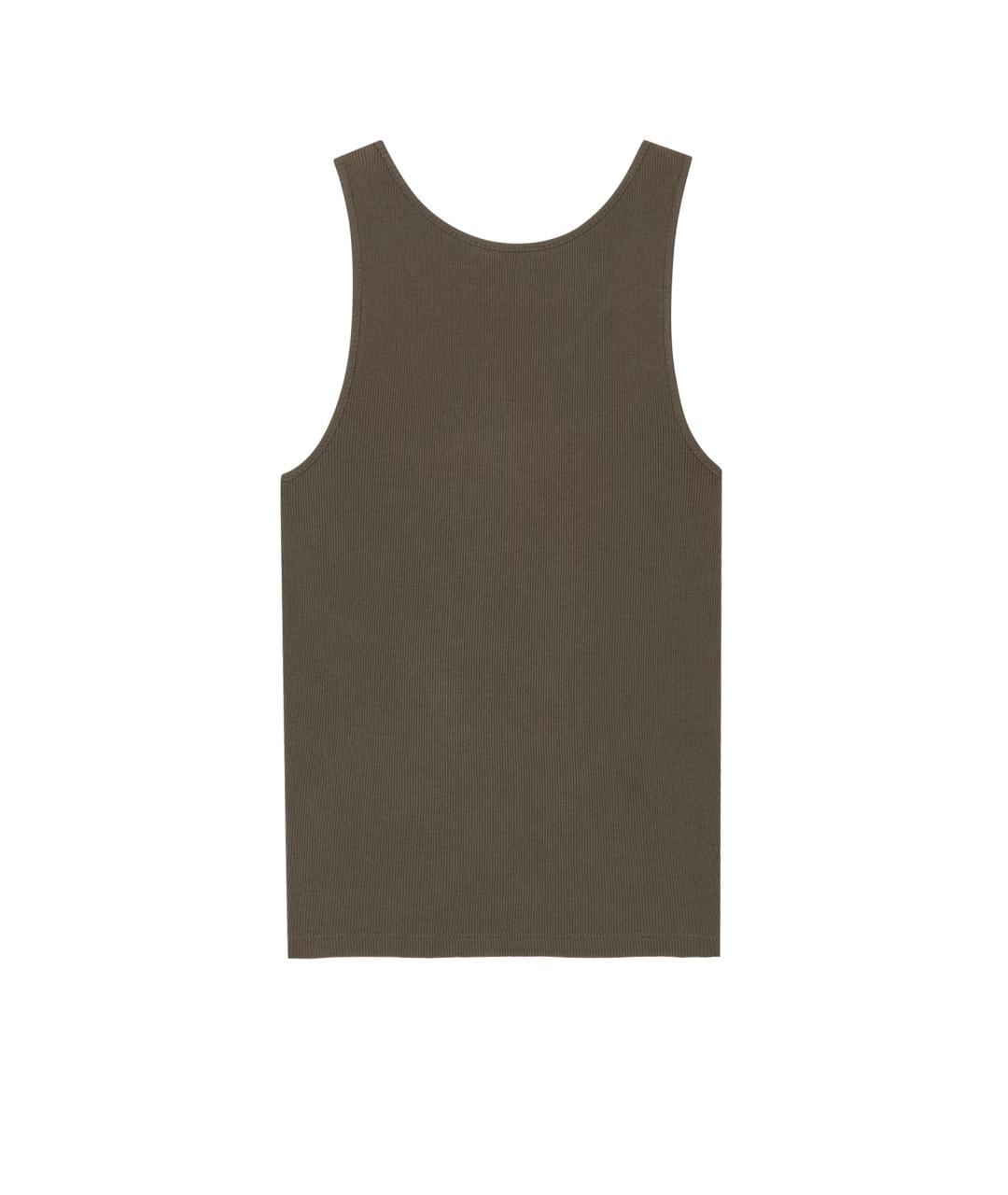 SAINT LAURENT Хаки хлопковая майка, фото 2