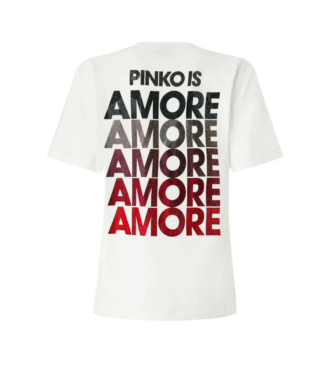 PINKO Белая хлопковая футболка, фото 2