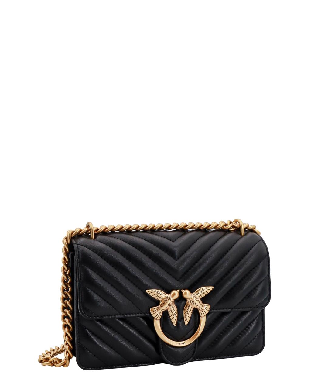 PINKO Черная кожаная сумка через плечо, фото 3
