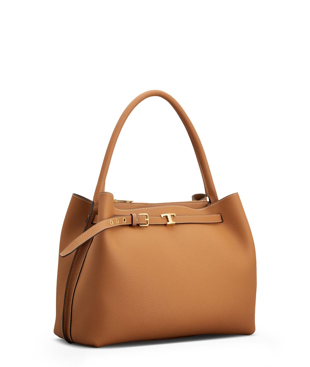 TOD'S Коричневая кожаная сумка тоут, фото 3