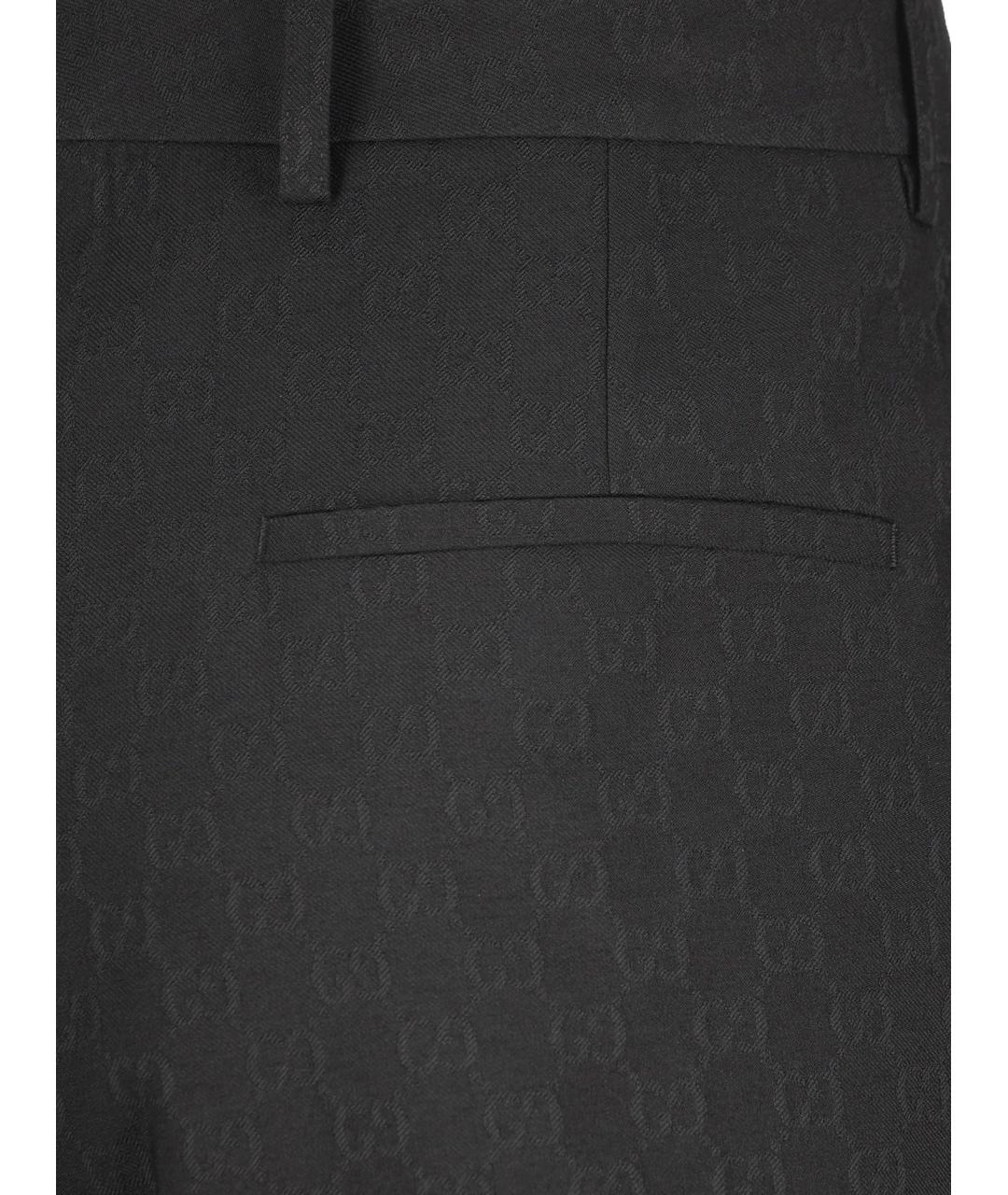 GUCCI Черные полиэстеровые повседневные брюки, фото 3