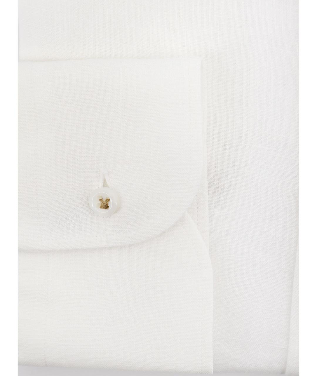 HUGO BOSS Белая льняная классическая рубашка, фото 3