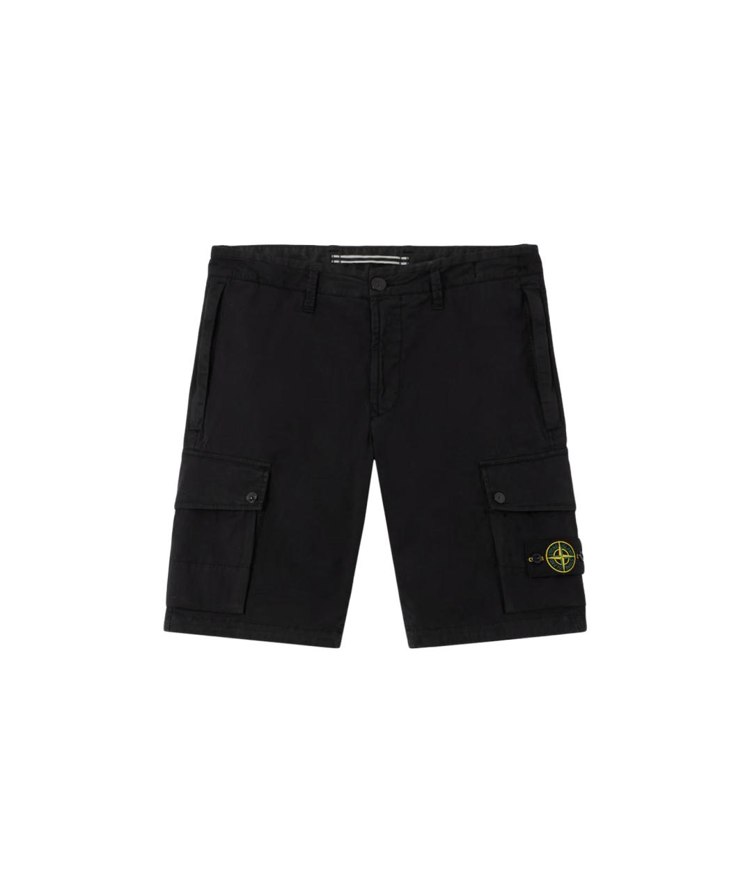 STONE ISLAND Черные хлопко-эластановые шорты, фото 1