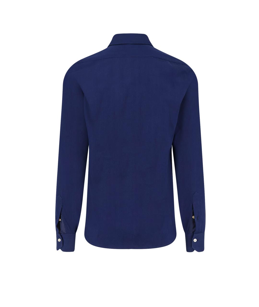 KITON Синяя хлопковая кэжуал рубашка, фото 2