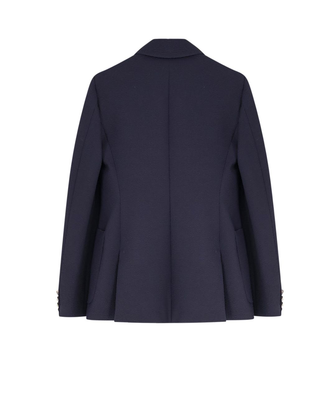 MAX MARA Темно-синий шерстяной жакет/пиджак, фото 2