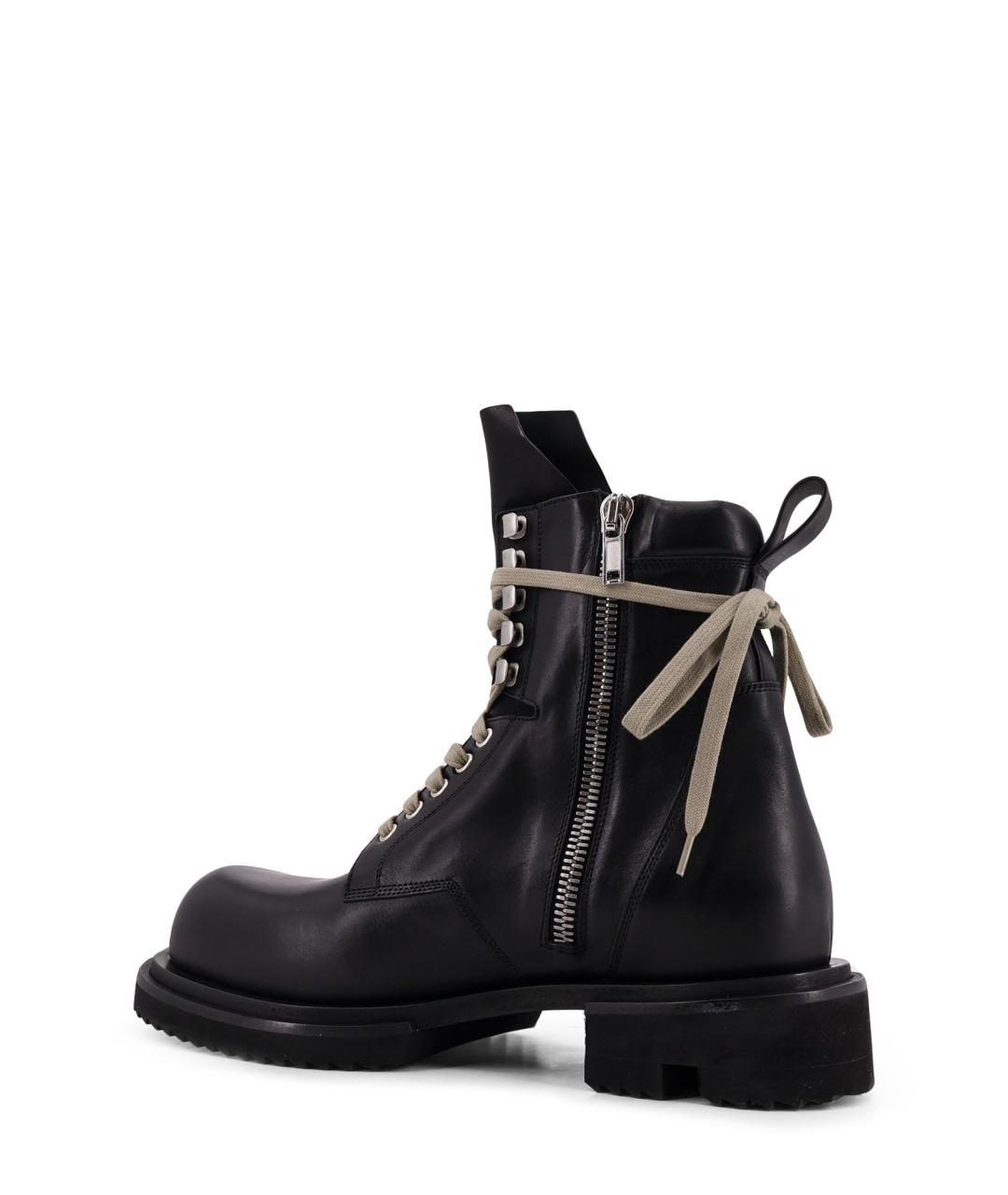 RICK OWENS Черные кожаные высокие ботинки, фото 3