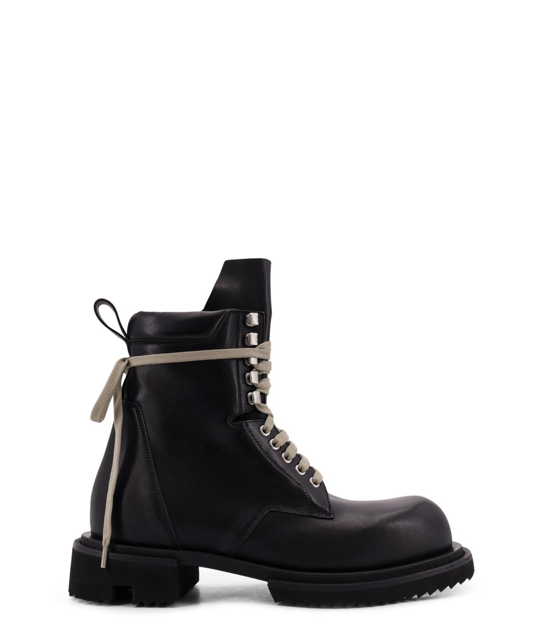 RICK OWENS Черные кожаные высокие ботинки, фото 1