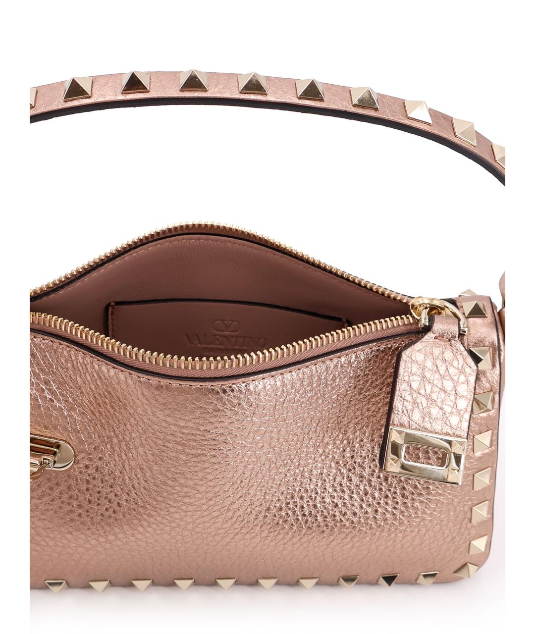 VALENTINO Розовая кожаная сумка с короткими ручками, фото 4