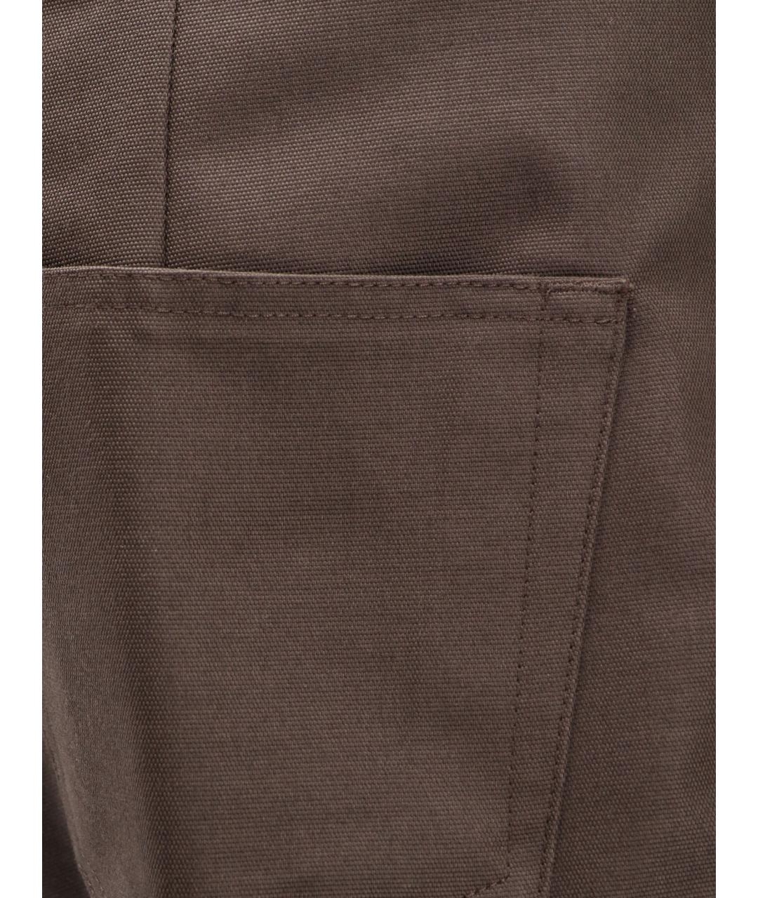 RICK OWENS Коричневые хлопковые повседневные брюки, фото 3