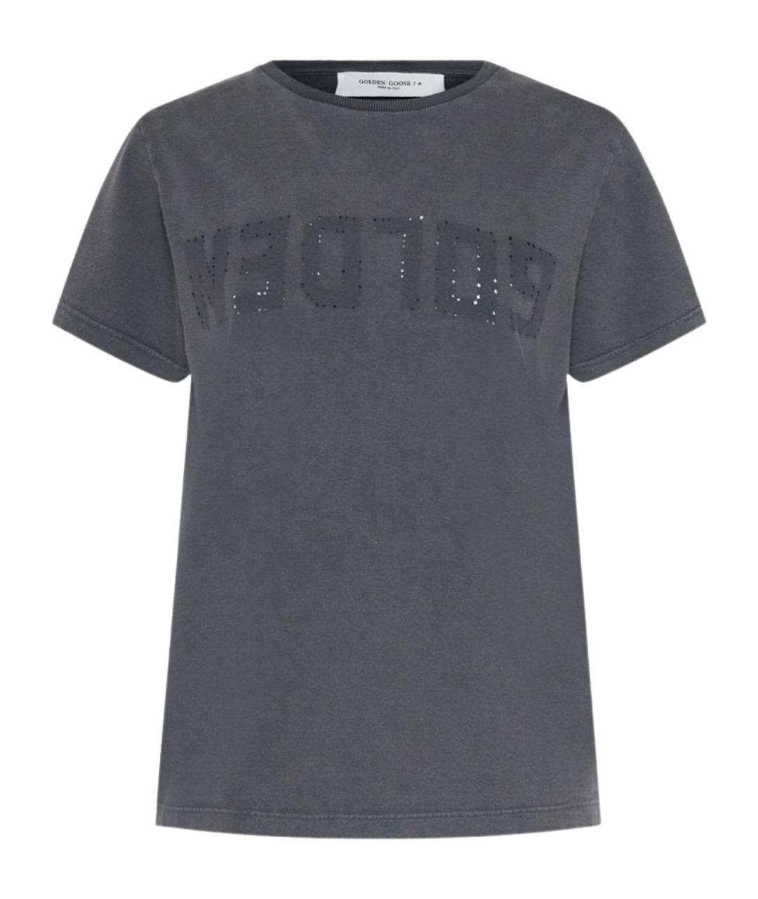 GOLDEN GOOSE DELUXE BRAND Серая хлопковая футболка, фото 1
