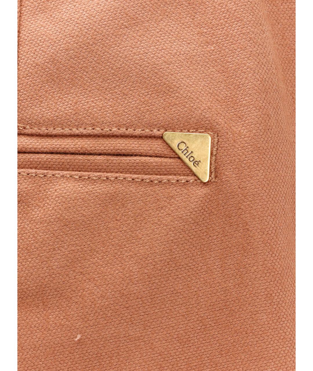 CHLOE Оранжевое хлопковые брюки широкие, фото 3